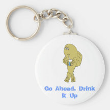 Cartoon Fish With Soda Key Chain