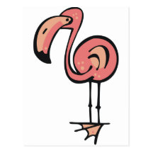 Cartoon Flamingo Post Cards
