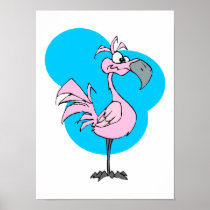 Cartoon Flamingo Print