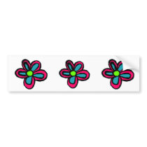 Cartoon Flower bumper stickers