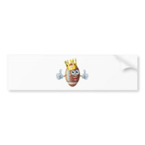Cartoon football king mascot bumper stickers