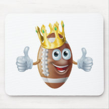 Cartoon football king mascot mouse mat