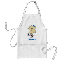 Cartoon France Aprons