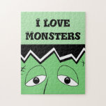 Cartoon Frankenstein Monster Face Jigsaw Puzzles
