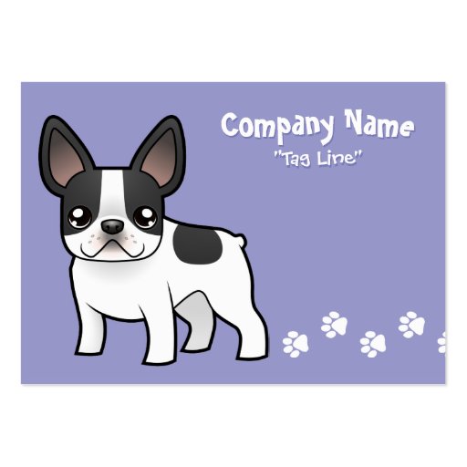 Cartoon French Bulldog Business Card Template