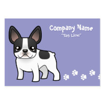 Cartoon French Bulldog Business Card Template