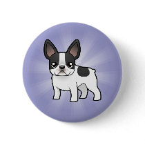Cartoon French Bulldog Pinback Button