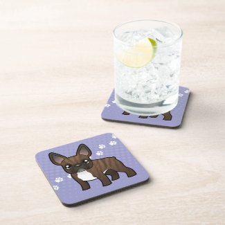 Cartoon French Bulldog Coaster Cute Cartoon Brindle French Bulldog Coaster Set