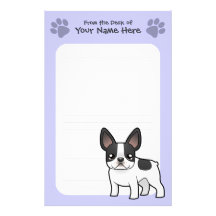 Cartoon French Bulldog Custom Stationery