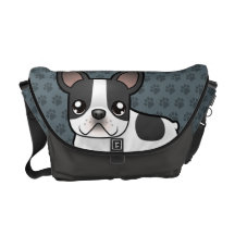 Cartoon French Bulldog Courier Bags