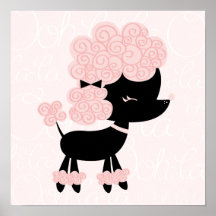 Cartoon French Poodle Children's Wall Art Print