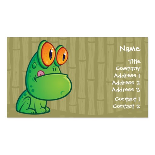 Cartoon Frog Business Crad Business Card Template (front side)