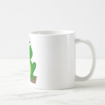 Cartoon frog on a log mug