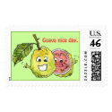Cartoon Fruit Postage Stamps - Custom by zooogle Cartoon Fruit Postage Stamps - Custom
