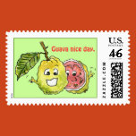 cute postage, nature postage, cartoon fruit, guava