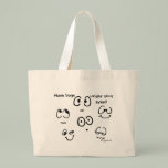 Cartoon Funny Face Eyes Tote Bag