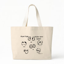 Cartoon Funny Face Eyes Tote Bag