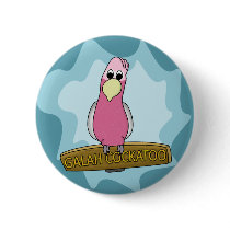 Cartoon Galah Cockatoo buttons by MenagerieMayhem Cartoon Galah Cockatoo buttons