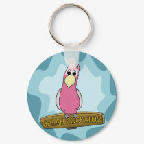 Cartoon Galah Cockatoo keychains by MenagerieMayhem Cartoon Galah Cockatoo keychains