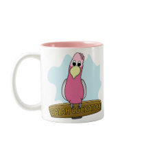 Cartoon Galah Cockatoo mugs by MenagerieMayhem Cartoon Galah Cockatoo mugs