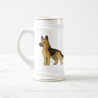 Cartoon German Shepherd Stein