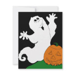 Cartoon Ghost and pumpkin Invite