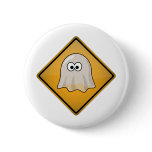 Cartoon Ghost Warning Sign Pin
