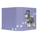 Cartoon Giant/Standard/Miniature Schnauzer 3 Ring Binder