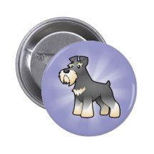 Cartoon Giant/Standard/Miniature Schnauzer Pinback Button