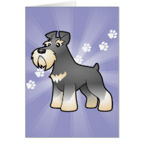 Cartoon Giant/Standard/Miniature Schnauzer Greeting Card