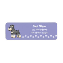 Cartoon Giant/Standard/Miniature Schnauzer Return Address Label