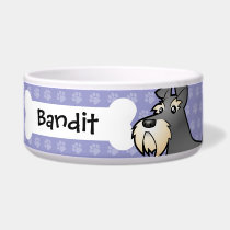 Cartoon Giant/Standard/Miniature Schnauzer Dog Water Bowl