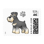 Cartoon Giant/Standard/Miniature Schnauzer Postage Stamp