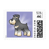 Cartoon Giant/Standard/Miniature Schnauzer Postage Stamps