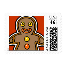 Cartoon Gingerbread Man Holiday Stamp by karyn_lewis Cartoon Gingerbread Man Holiday Stamp