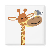 Cartoon Giraffe and Friend magnet by Lioness_Graphics Cartoon Giraffe and Friend magnet