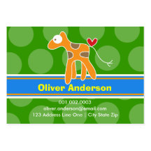 Cartoon Giraffe Kid Photo Profile Calling Card Business Card
