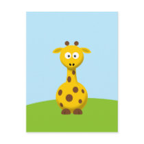 Cartoon Giraffe Postcard