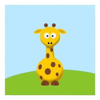 Cartoon Giraffe Poster