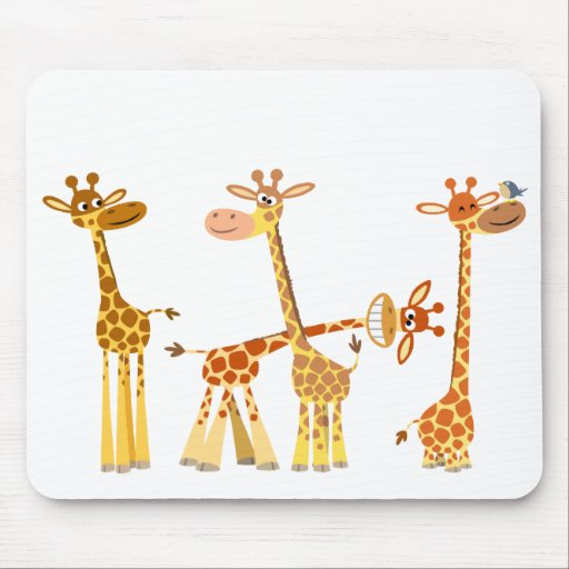 Cartoon Giraffes: The Herd mousepad