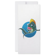 Cartoon Girl Fish rack cards