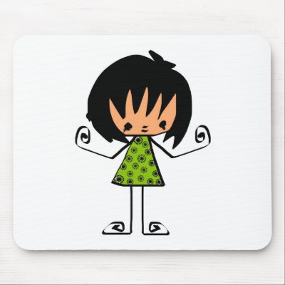 Cartoon Girl on Cartoon Girl Mouse Pads From Zazzle Com