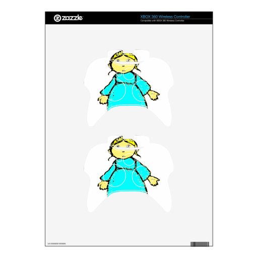 Cartoon girl xbox 360 controller skin | Zazzle