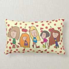 Cartoon Girls Lumbar Pillow