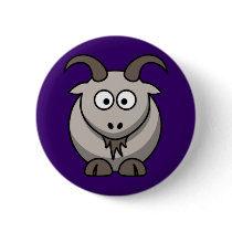 Cartoon Goat Pinback Button