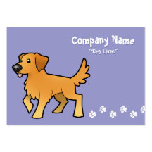 Cartoon Golden Retriever Business Card Templates