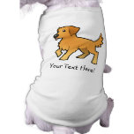Cartoon Golden Retriever Dog Tee Shirt
