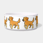 Cartoon Golden Retriever Dog Food Bowls