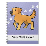 Cartoon Golden Retriever Spiral Notebook