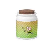 Cartoon Golfer design Candy Jar